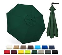 Toldo de Recambio de Sombrilla de 270/300cm 8 varillas,Toldo de Repuesto para sombrilla,Sombrilla redonda de repuesto para patio,Cubierta de sombrilla de playa (Color : Verde oscuro, Tamaño : 8 vari