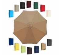 Toldo De Recambio Hexagonal Octogonal (6 Varillas 8 Varillas) UV50+ Paño De Repuesto Para Sombrilla (200cm/270cm/300cm) Parasol De Repuesto Toldo De Repuesto(Khaki,300cm-8 Arms)