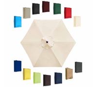 Toldo De Recambio Hexagonal Octogonal (6 Varillas 8 Varillas) UV50+ Paño De Repuesto Para Sombrilla (200cm/270cm/300cm) Parasol De Repuesto Toldo De Repuesto(White,300cm-8 Arms)