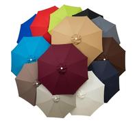 Toldo de Recambio para Sombrilla 6/8 Costillas, 2m-4m Tela Sombrilla Impermeable, Funda de Repuesto para Parasol de Jardín, Cubierta Terraza Exterior(Bright Red,2m (6.6FT) - 8 Ribs)