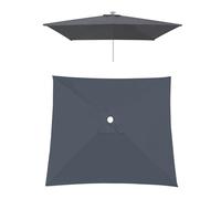 Toldo de repuesto de 3 x 2 x 2 m para sombrilla compensada, protección impermeable UV30+, 4/6/8 varillas, cubierta rectangular grande de poliéster, sombra de patio al aire libre (gris)