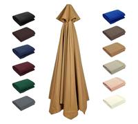 Toldo de repuesto de 4 m para sombrilla al aire libre, protección UV de 8 varillas, sombra de jardín, cubierta impermeable para patio, tela de sombrilla, ideal para uso en jardín y playa