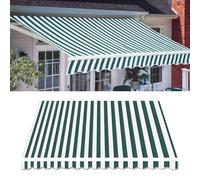 Toldo de repuesto de 4 m x 3 m, color verde y blanco, para sombrilla de patio y cenador, poliéster reforzado impermeable, tamaño: 6,5 x 2 m, color: rayas verdes
