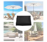 Toldo de repuesto de 6/8 varillas para sombrilla redonda de 2,7 m, protección UV, cubierta de parasol de jardín, patio, tela de repuesto negra para sombrilla de mercado