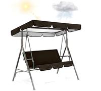 Toldo de repuesto de poliéster impermeable y funda de asiento para columpio de jardín de 23 plazas, tamaño: 190 x 132 x 15 cm, color: negro, accesorios duraderos para columpios al aire libre