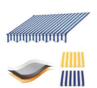 Toldo de repuesto de tela resistente a los rayos UV, impermeable y resistente al desgarro, con cenefa para toldos de sombra al aire libre, tamaños 3/4/5/6 x 2 m (azul 23.3 x 6.5 pies)