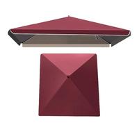 Toldo de repuesto duradero de 3 x 3 m para exteriores, resistente a la intemperie, cubierta roja profunda para patio, jardín y mesas de mercado, 4 varillas para mayor estabilidad y protección