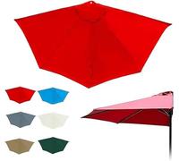 Toldo de repuesto for sombrilla jardín, media cubierta superior for exteriores 2,7 m, 3,0 y 5 brazos, tejido poliéster con protección UV 180g(Red,2.7m/9ft)