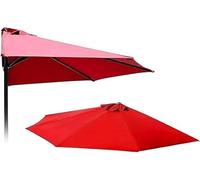 Toldo de repuesto for sombrilla semicircular, tela for exteriores 5 varillas 2,7 m y 3,0 , poliéster resistente a los rayos UV 180g(Red,2.7m/9ft)