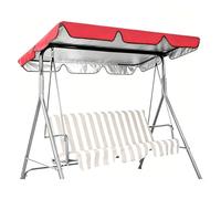 Toldo de repuesto impermeable para columpio de 2/3 asientos al aire libre, ajuste universal para planeador Hollywood, tela 210D duradera con revestimiento plateado, rojo (75 x 52 x 6 pulgadas)