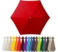 Toldo De Repuesto Impermeable para Sombrilla De Patio De 6/8 Varillas, Cubierta Superior para Sombrilla De Exterior Resistente A Los Rayos UV, Lona Bright Red 6.6FT 6-Ribs