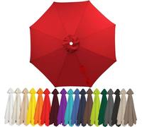 Toldo De Repuesto Impermeable para Sombrilla De Patio De 6/8 Varillas, Cubierta Superior para Sombrilla De Exterior Resistente A Los Rayos UV, Lona Bright Red 11.5FT 8-Ribs