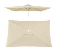Toldo de repuesto impermeable UV30+ para 2 paraguas, poliéster, 4/6/8 varillas, cubierta rectangular para sombra, beige, perfecto para uso en exteriores