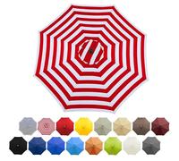 Toldo de repuesto Jardín,Sombrilla de repuesto patio 2.7/3.0m,Cubierta De Sombrilla De Tela Impermeable,paraguas de mercado con 8 varillas,para Piscina,Parasol En Voladizo(Rayas rojas y blancas,3.0m/9