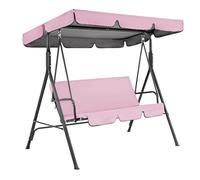 Toldo de repuesto para asiento de columpio de jardín, cubierta con volantes rosados, protección UV, techo superior para hamaca y columpio de patio al aire libre (tamaño: 164 x 114 x 15 cm)