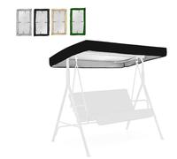 Toldo de repuesto para columpio de exterior de 3 plazas, 195 x 125 cm, resistente a los rayos UV, impermeable, para columpio Hollywood (75 x 47 pulgadas, 191 x 120 cm), sombra de jardín negra.