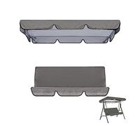 Toldo de repuesto para columpio de jardín de 3 plazas, impermeable, resistente a los rayos UV, cojín para silla colgante para exteriores, gris, 164 x 114 cm