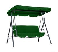 Toldo de repuesto para columpio de jardín de 3 plazas, impermeable, resistente al viento, anti-UV, resistente, a prueba de rasgaduras, cubierta superior de jardín (dos plazas, verde oscuro)