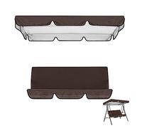 Toldo de repuesto para columpio de jardín de 3 plazas, parasol impermeable resistente a los rayos UV, funda de asiento para columpio al aire libre, marrón, 195 x 125 cm, perfecto para patio y patio