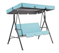 Toldo de repuesto para columpio de jardín - Funda para columpio de patio con volantes, protección UV, cubierta superior para hamaca al aire libre, tamaño 195 x 125 x 15 cm, color cian, accesorio para
