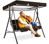 Toldo de repuesto para columpio Hollywood impermeable + cojín de asiento para hamaca de patio de 23 personas, color marrón, 249 x 1, piezas de repuesto para columpio al aire libre