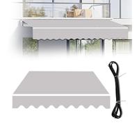Toldo de repuesto para patio al aire libre, resistente a los rayos UV, para terraza y patio, color gris claro (4,9 x 3,5 m), refugio solar duradero y resistente a la intemperie para espacios al aire