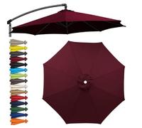 Toldo De Repuesto Para Sombrilla 6/8 Varillas 2/2.5/2.7/2.8/3/3.5/4 Metros Recambio De Toldo Sombrilla Redonda Recambio De Tela Para Sombrilla Excentrica Protección UV(Dark Red,280cm/6Ribs)