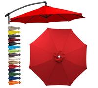 Toldo De Repuesto Para Sombrilla 6/8 Varillas 2/2.5/2.7/2.8/3/3.5/4 Metros Recambio De Toldo Sombrilla Redonda Recambio De Tela Para Sombrilla Excentrica Protección UV(Red,250cm/6Ribs)