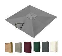 Toldo de repuesto para sombrilla cuadrada de 3 m para exteriores, jardín, tela de protección UV con 8 varillas, color gris, 4 x 3 m
