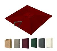Toldo de repuesto para sombrilla cuadrada de 3 m, protección UV, 8 varillas, color verde, 4 x 3 m, impermeable, fácil de instalar