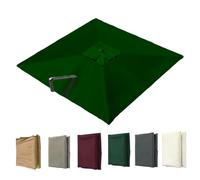 Toldo de repuesto para sombrilla cuadrada de 3 m, protección UV, 8 varillas, color verde, 4 x 3 m, impermeable, fácil de instalar