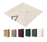 Toldo de repuesto para sombrilla cuadrada de 3 m, protección UV, 8 varillas, color verde, 4 x 3 m, impermeable, fácil de instalar