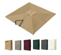 Toldo de repuesto para sombrilla cuadrada de 3 m, protección UV, 8 varillas, color verde, 4 x 3 m, impermeable, fácil de instalar