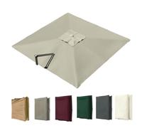 Toldo de repuesto para sombrilla cuadrada de 3 m, protección UV, 8 varillas, color verde, 4 x 3 m, impermeable, fácil de instalar