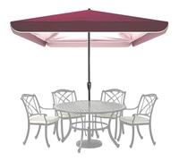 Toldo de repuesto para sombrilla cuadrada de jardín de 8.2 x 8.2 pies, color borgoña, cubierta superior de 2,5 x 2,5 m, solo se adapta a marcos de 4 varillas, reemplazo duradero de sombra de patio al
