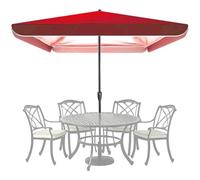 Toldo de repuesto para sombrilla cuadrada de jardín de 8.2 x 8.2 pies, cubierta superior solo 4 varillas, color rojo, 2.5 x 3.2 m, sombra duradera para exteriores, fácil de instalar, marco no incluido