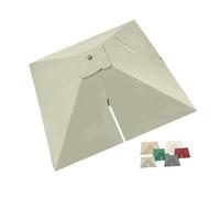 Toldo de repuesto para sombrilla cuadrada de patio de 3 x 3 m, color arena, 8 varillas para exteriores, se adapta a paraguas de 250-300 cm, tela resistente a la intemperie
