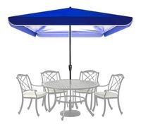 Toldo de repuesto para sombrilla cuadrada de patio de 8.2 x 8.2 pies, solo cubierta superior con 4 varillas, tela duradera para exteriores, impermeable, resistente a los rayos UV, color azul (2.8 x