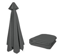Toldo de repuesto para sombrilla de 11.5 pies para patio, protección UV e impermeable, se adapta a 8 varillas, tela gris para protección solar y lluvia
