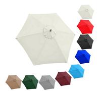 Toldo de repuesto para sombrilla de 200/270/300 cm, 6/8 varillas, impermeable, protección UV, color blanco, 2 m, perfecto para patio, jardín, playa, uso al aire libre