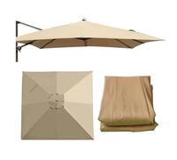 Toldo de repuesto para sombrilla de 300 x 300 cm, 8 varillas, resistente a los rayos UV e impermeable, doble parte superior (caqui 3 m) para sombra al aire libre y muebles de patio