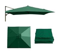 Toldo de repuesto para sombrilla de 300 x 300 cm, resistente a los rayos UV, impermeable, diseño de doble parte superior, 8 varillas, ideal para jardín, patio, uso al aire libre (verde, 3 m)