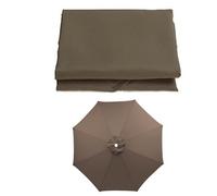 Toldo de repuesto para sombrilla de 6/8 varillas, protección UV, cubierta redonda para patio al aire libre, tela 200/230/250/270/300/350 cm, color café claro, 2,7 m
