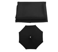 Toldo de repuesto para sombrilla de 6/8 varillas, protección UV, cubierta redonda para patio, tela de 200/230/250/270/300/350 cm, color negro, 2 m