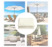 Toldo de repuesto para sombrilla de 6 varillas/8 costillas, protección UV, 2,7 m, cubierta redonda para sombrilla de jardín, tela blanca para patio, exterior y terraza