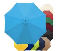 Toldo de repuesto para sombrilla de exterior de 6/8 varillas de 2,7 m, cubierta de tela redonda, impermeable, ideal para jardín y terraza (azul lago)