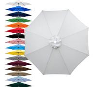 Toldo de repuesto para sombrilla de exterior, funda de repuesto para sombrilla de 6/8 varillas, Cubierta de Recambio para Parasol de mesa, mercado, patio, solo toldo(Roja y blanca,300cm-6Brazos)