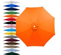 Toldo de repuesto para sombrilla de exterior, funda de repuesto para sombrilla de 6/8 varillas, Cubierta de Recambio para Parasol de mesa, mercado, patio, solo toldo(Naranja,270cm-6Brazos)