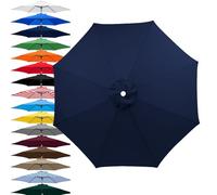 Toldo de repuesto para sombrilla de exterior, funda de repuesto para sombrilla de 6/8 varillas, Cubierta de Recambio para Parasol de mesa, mercado, patio, solo toldo(Azul marino,350cm-8Brazos)