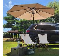 Toldo de repuesto para sombrilla de exterior, funda de repuesto para sombrilla de 6/8 varillas, Cubierta de Recambio para Parasol de mesa, mercado, patio, solo toldo(Beige,250cm-6Brazos)